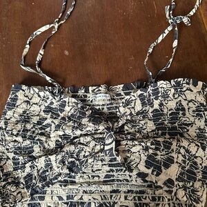 Black and White Smocked Top